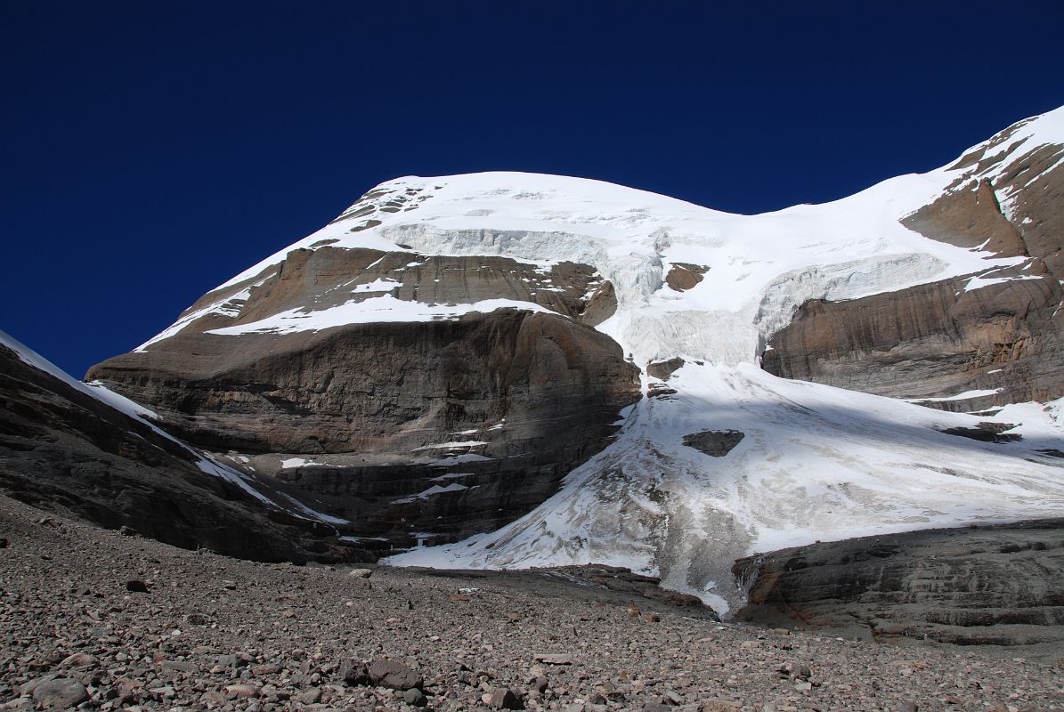 38 Mount Kailash From Bottom Of Nandi Pass In Eastern Valley On Mount Kailash Inner Kora Nandi Parikrama The South face of Mount Kailash once again comes into perfect view as we descend from the Nandi pass towards the Eastern Valley (13:08).